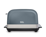 Morphy Richards Venture Retro Basalt 1.5L 3KW Pyramid Kettle & 4 Slice Toaster. Elegant Matching Retro Style Set in Grey/Blue Colour