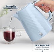 Swan Windsor Blue 1.7L 3kW Rapid Boil Kettle Cordless SK14611BLU Chrome Accents3