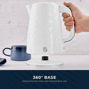 Swan Windsor White Kettle Toaster Breadbin Canisters Matching Kitchen Bundle Set6