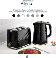 Swan Windsor Kettle and 2 Slice Toaster Set in Black and Gun Metal Brass1