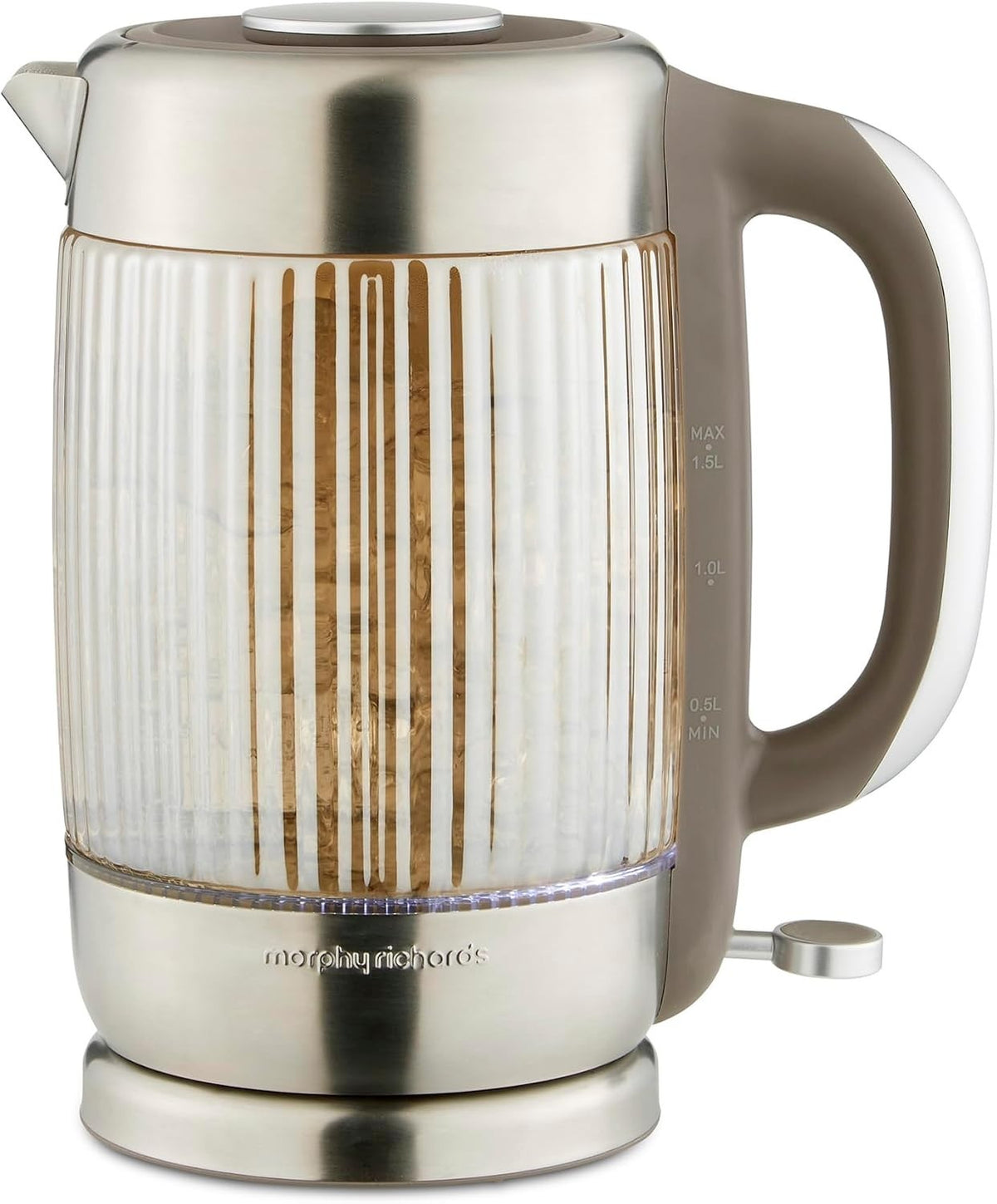 Morphy Richards Lantern Amber Glass 1.5L 3KW Ribbed Jug Kettle0