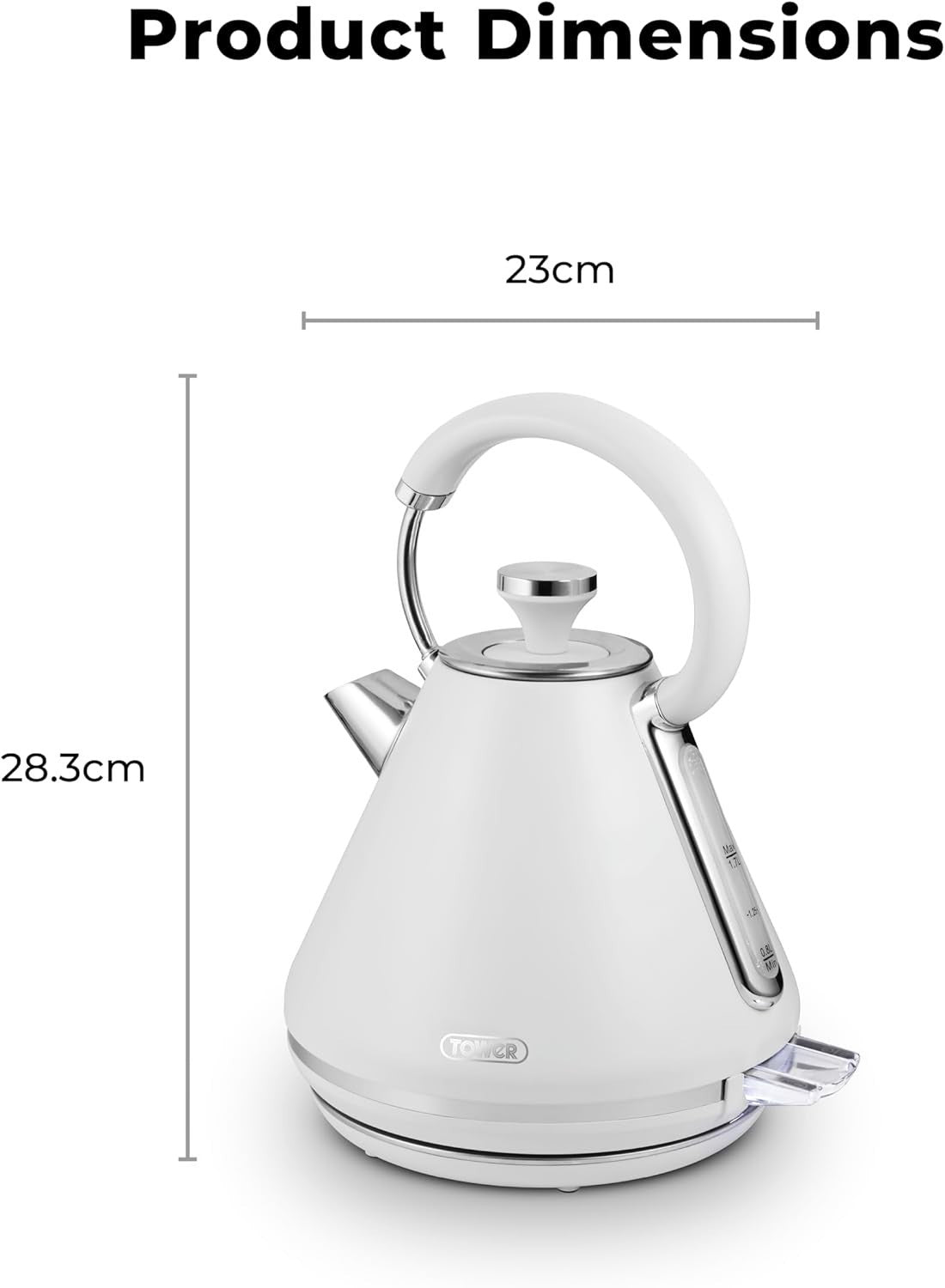Tower Mirage White Digital Kettle Variable Temperature Control 1.7L T10087WHT4