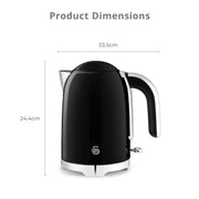Swan Solace Black Kettle Toaster Breadbin Canisters Matching Kitchen  Set of 612
