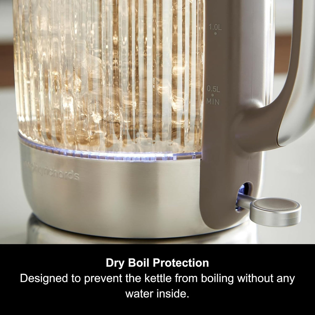 Morphy Richards Lantern Amber Glass 1.5L 3KW Ribbed Jug Kettle5