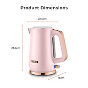 Tower Cavaletto 1.7L Kettle 3KW Rapid Boil | 360° Swivel Base | Pink & Rose Gold5