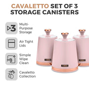 Tower Cavaletto Pink Kettle Toaster Breadbin Canisters Kitchen Roll Holder Set8