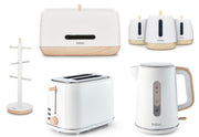 Tower Scandinavian Style White Kettle Toaster Breadbin Canisters Mug Tree 7 Set