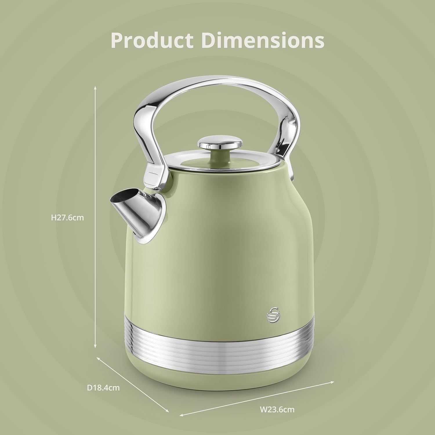 Swan Retro Revive Green Stovetop Design Kettle 4 Slice Toaster & Canisters Set9