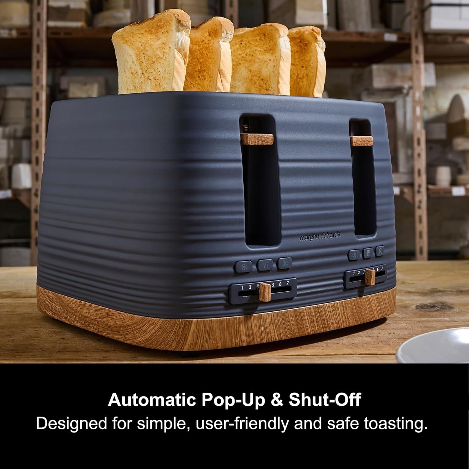 Morphy Richards Clay Range Kettle, 4 Slice Toaster and Microwave Set in Flint6