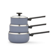 Morphy Richards 3 Piece Pan Set Grey Recycled Aluminium Saucepan Set 8590028