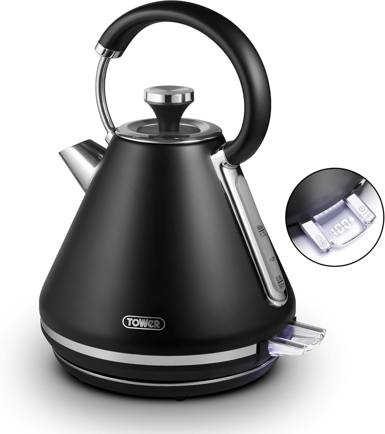 Tower Mirage Black Digital Kettle Variable Temperature Control T10087BLK0
