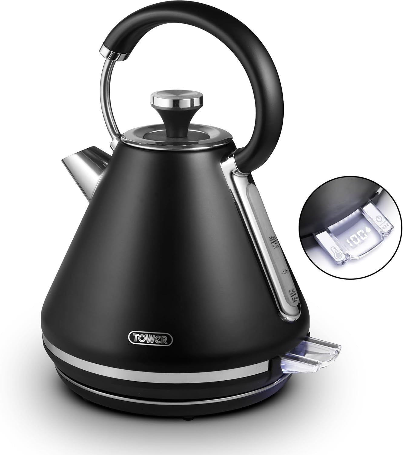Tower Mirage Black Digital Kettle Variable Temperature Control T10087BLK0