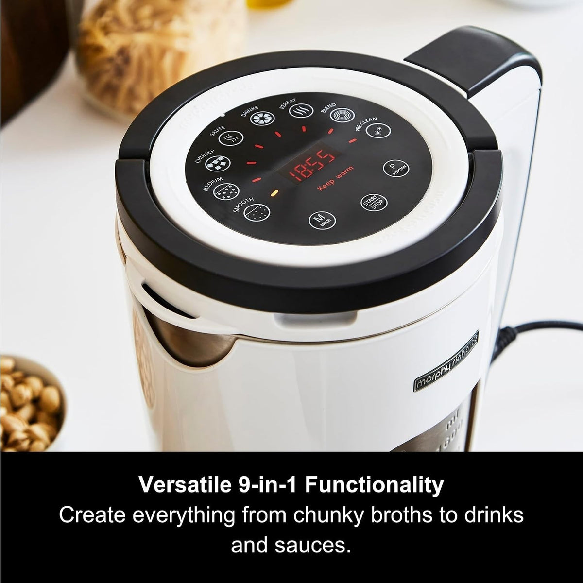 Morphy Richards Total Control 1.6L Soup Maker 1000W – Sauté Smoothie Self-Clean1
