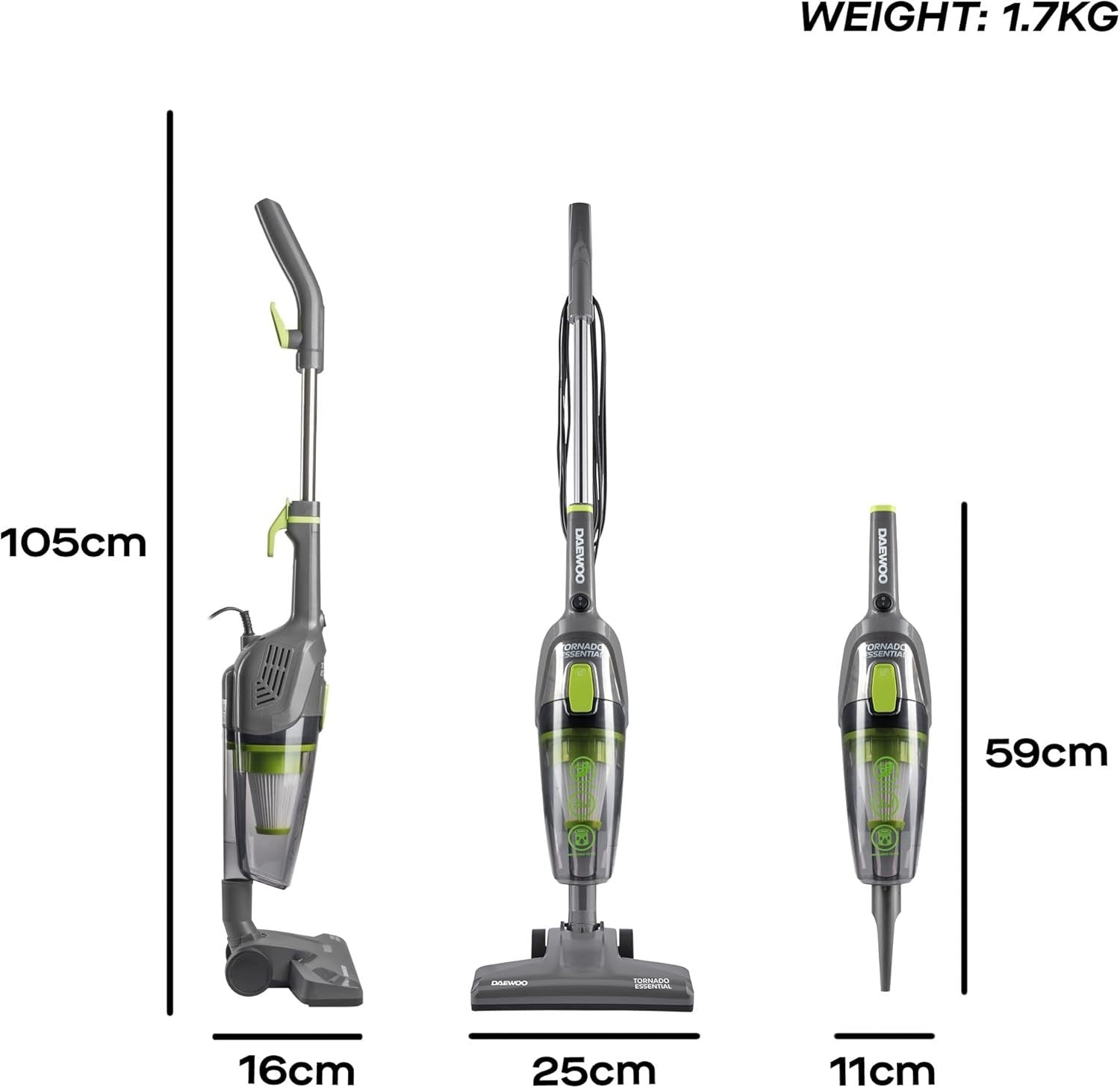 Daewoo Tornado Essential 2 In 1 Upright Vacuum Cleaner FLR00168GE daewoo-tornado-essential-2-in-1-upright-vacuum-cleaner-flr00168ge
