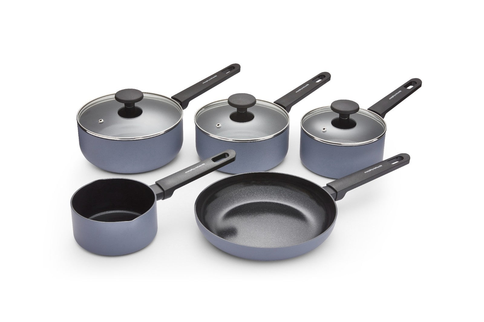 Morphy Richards Pan Set Grey Recycled Aluminium 5 Piece Cookware Set 8595030