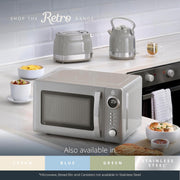 Swan Retro Revive Grey Kettle Toaster Microwave Breadbin Canisters Kitchen Set11
