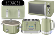 SWAN Retro Green Kettle Toaster Microwave Air Fryer Slow Cooker Kitchen Set0