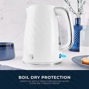 Swan Windsor White Kettle Toaster Microwave Set Textured Finish Chrome Accents12