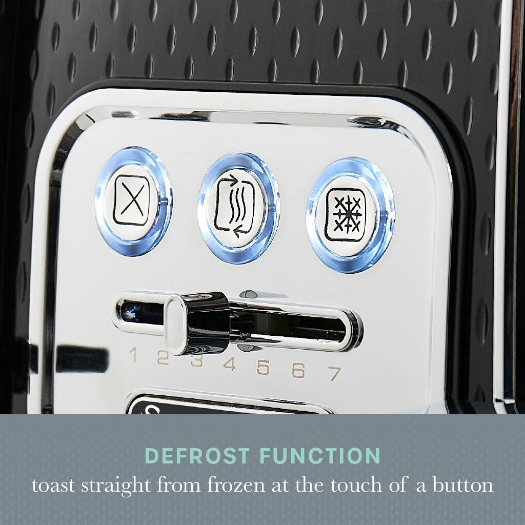 Swan Elegance Kettle, 4 Slice Toaster & 800W 20L Digital Microwave Set in Black15