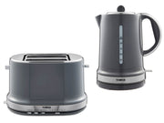 Tower Belle 1.5L 3KW Kettle & 2 Slice Toaster Set in Graphite Grey