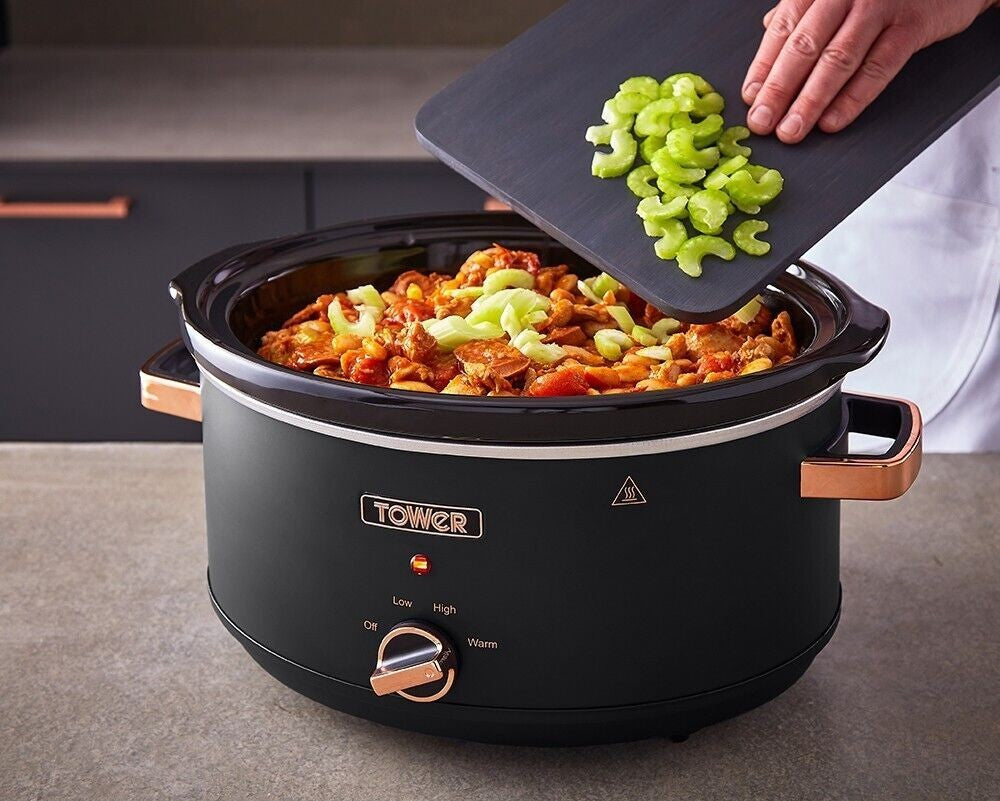 Tower Cavaletto Black Kettle Toaster Microwave Slow Cooker & Kitchen Storage Set10