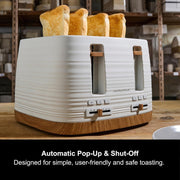 Morphy Richards Clay Kettle, 4 Slice Toaster and Microwave Set in China White5