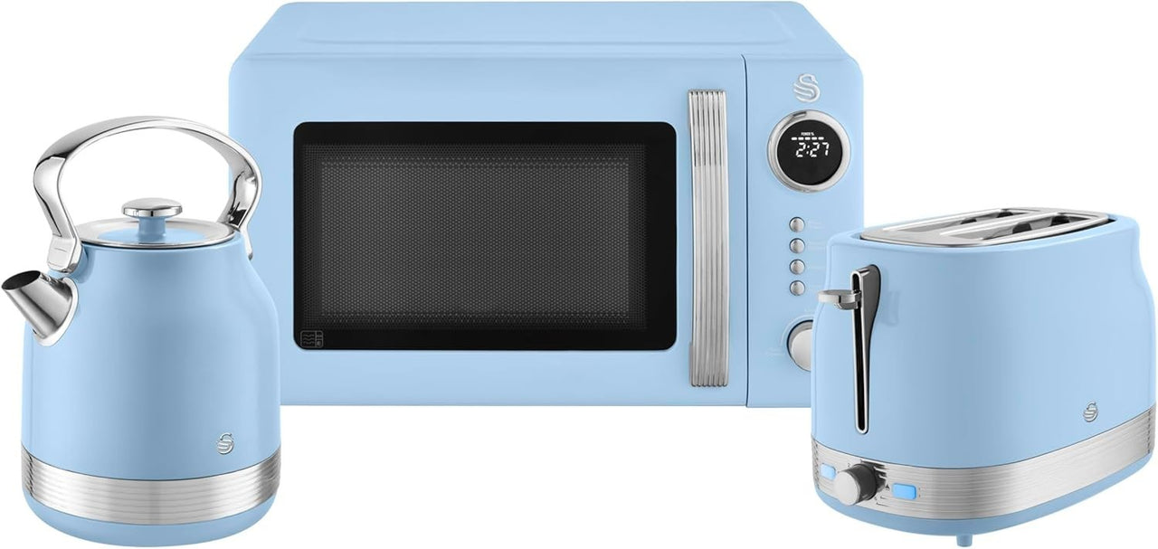 Swan Retro Revive Blue Kettle 2 Slice Toaster Microwave Stovetop Design Kettle0