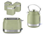 Swan Retro Revive Green Stovetop Design Kettle 2 Slice Toaster & Canisters Set0