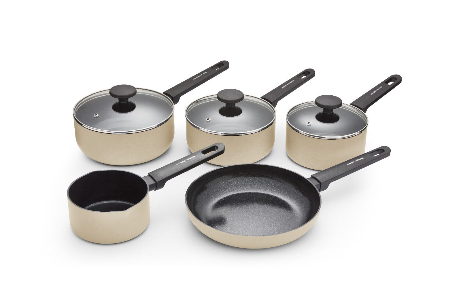Morphy Richards Pan Set Cream Recycled Aluminium 5 Piece Cookware Set 8595040