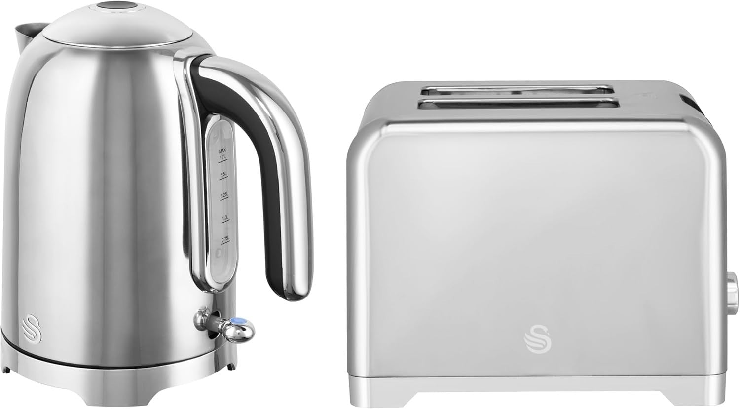 Swan Solace Stainless Steel Kettle & Toaster Silver Gloss Finish & Chrome Trim10