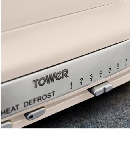 Tower Belle Chantilly 1.5L 3KW Kettle & 2 Slice Toaster Matching Set in Cream