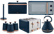 Tower Cavaletto Blue Kettle Toaster Microwave Matching Kitchen Storage Set of 80