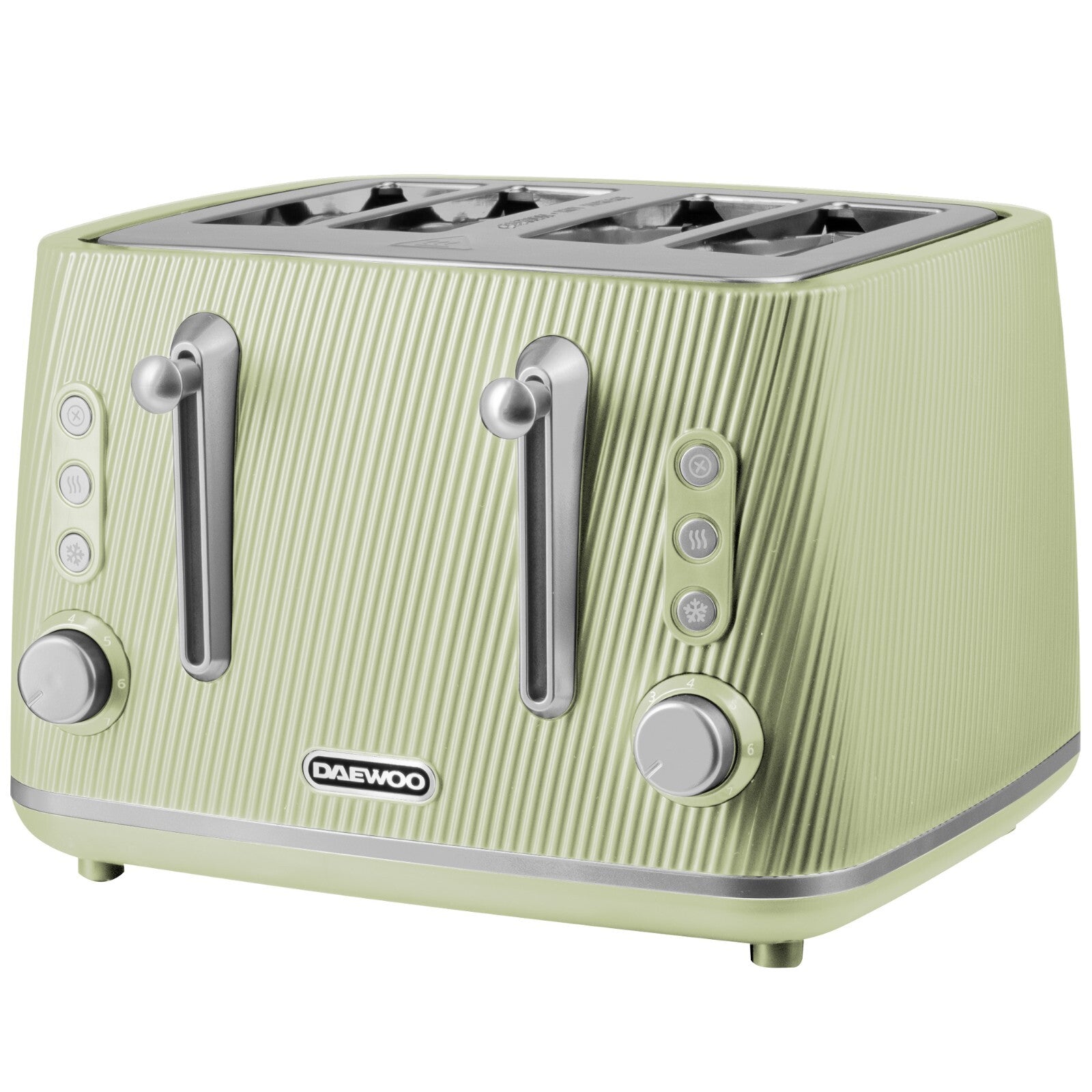 Daewoo Cascade 4 Slice Toaster Sage Ribbed Texture Design SDA2780GE