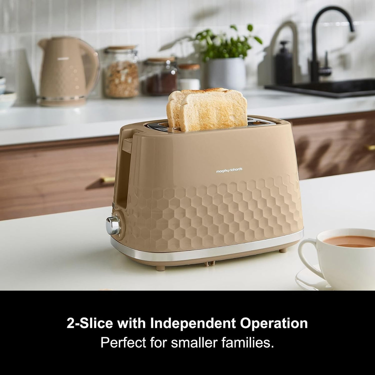 Morphy Richards Hive Beige Kettle & 2 Slice Toaster Set – Travertine2
