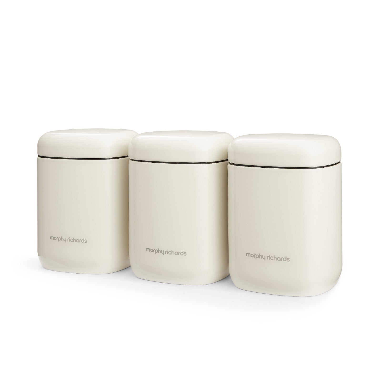 Morphy Richards Tea Coffee Sugar Kitchen Storage Canisters Set of 3 in Cream6