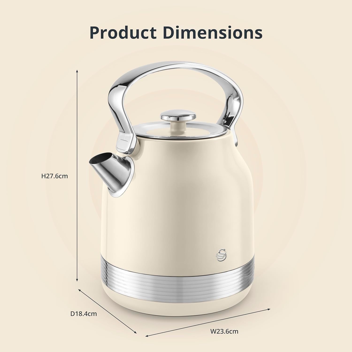 Swan Retro Revive Cream Stovetop Kettle Toaster Microwave Kitchen Bundle Set13