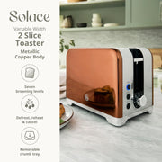 Swan Solace Copper Kettle & 2 Slice Toaster High Gloss Finish & Chrome Trim3