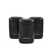 Morphy Richards Tea Coffee Sugar Kitchen Storage Canisters Set of 3 in Black0
