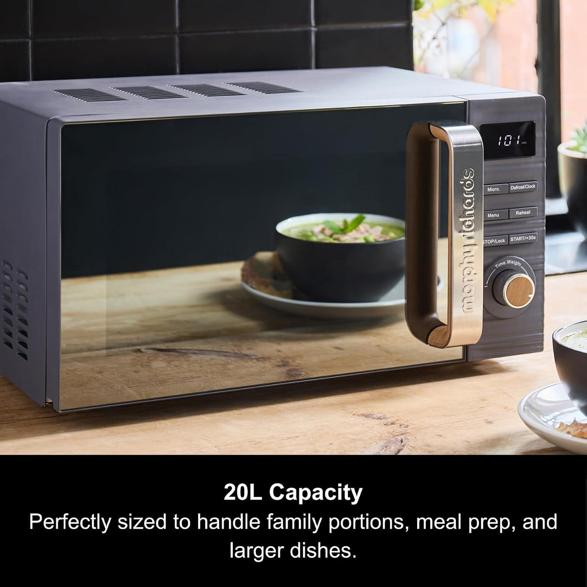 Morphy Richards Clay Flint Grey 20L 800W Digital Microwave 5120015