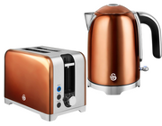 Swan Solace Copper Kettle & 2 Slice Toaster High Gloss Finish & Chrome Trim0