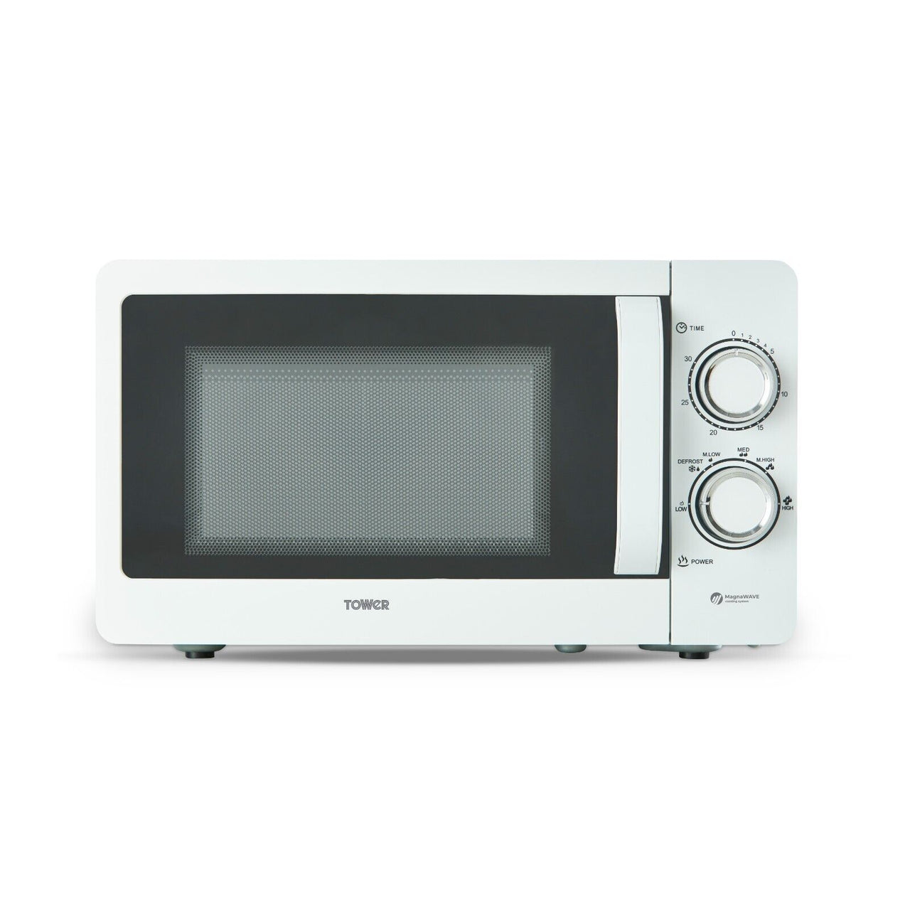 Tower White 800W 20L Manual Microwave T24042WHT - New with 3 Year Guarantee