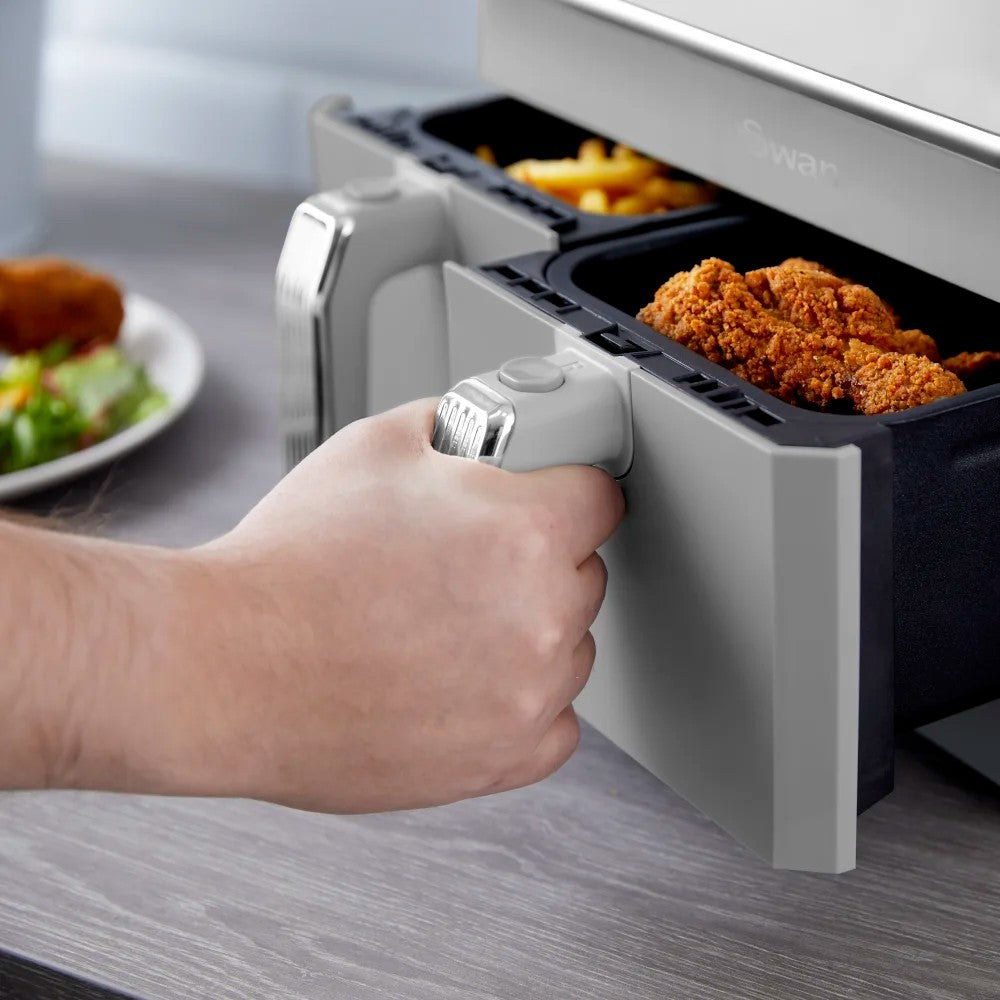 Swan Retro Revive Grey Kettle 4 Slice Toaster & 8L Dual Basket Air Fryer Bundle15