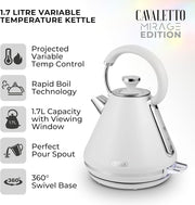 Tower Mirage White Digital Kettle Variable Temperature Control 1.7L T10087WHT2