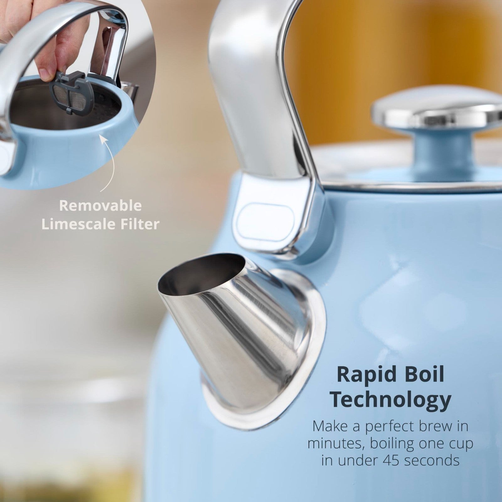 Swan Retro Revive Blue StoveTop Kettle 2 Slice Toaster & 4.5L Digital Air Fryer4