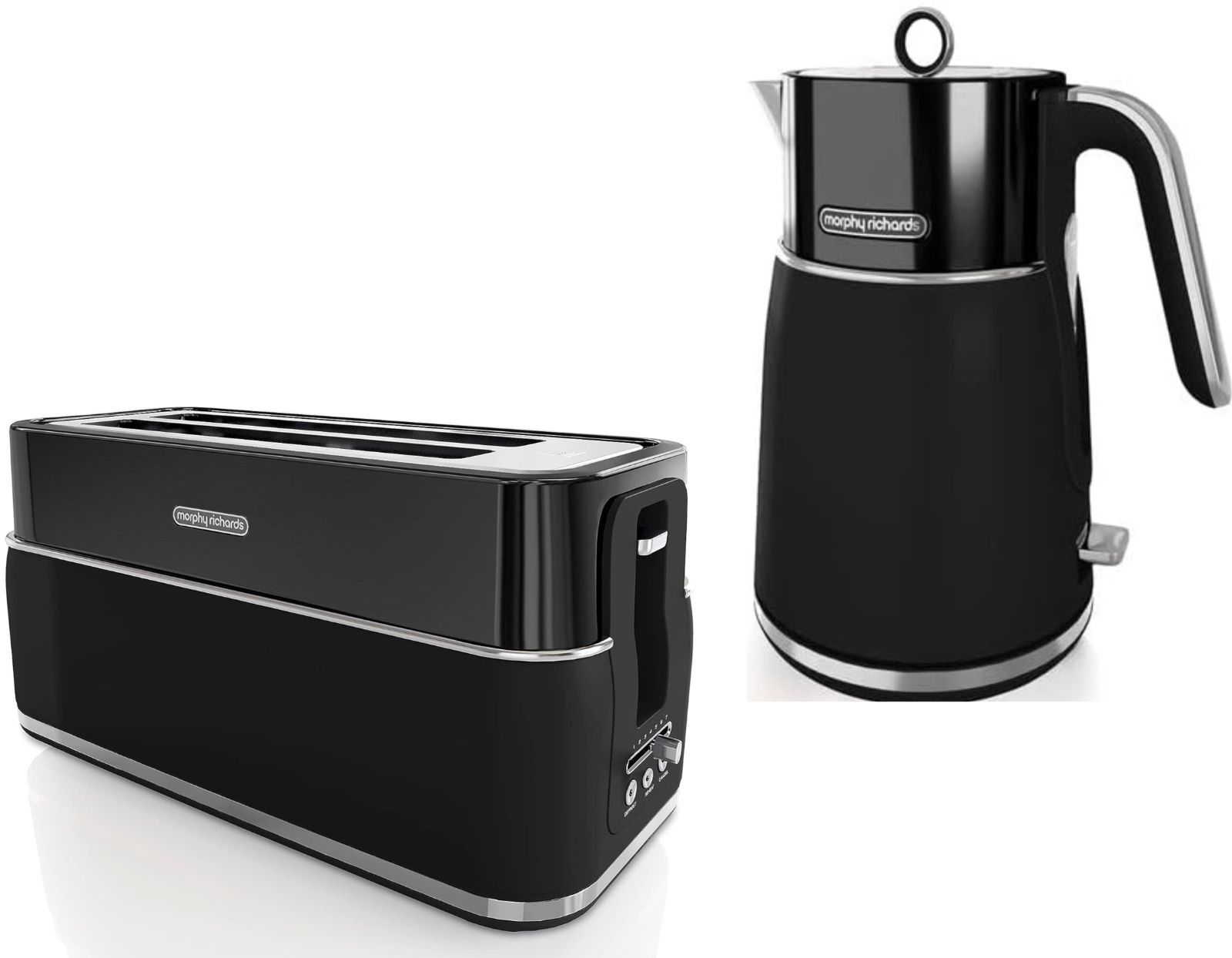 Morphy Richards Black Signature Opulent Jug Kettle & 4 Slice Toaster