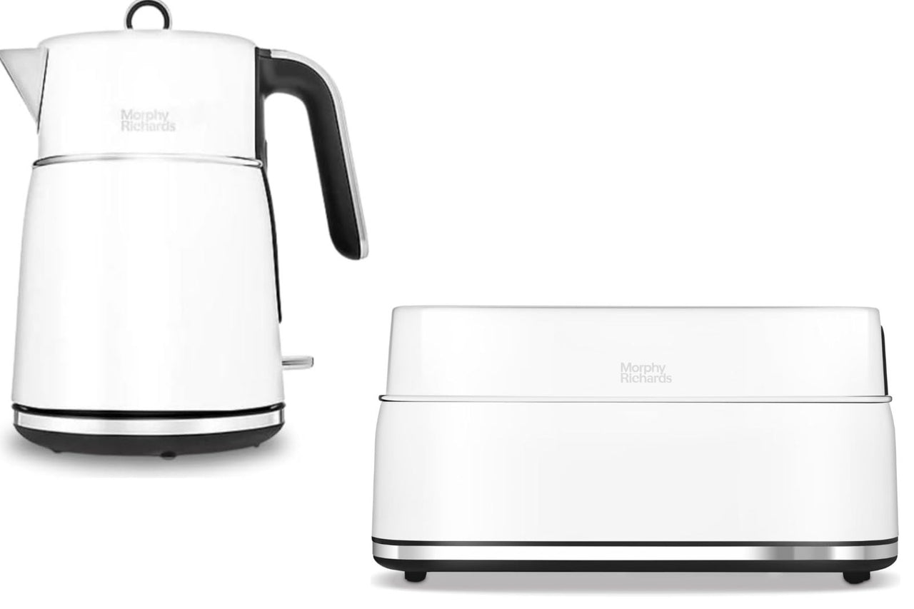 Morphy Richards Signature Matt 1.5L 3KW Jug Kettle & 4 Slice Toaster in Moonlight White