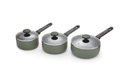 Morphy Richards 3 Piece Pan Set Green Recycled Aluminium Saucepan Set 8590000