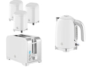 Swan Solace White Kettle Toaster and Canisters Matching Kitchen Set Chtome Trim0