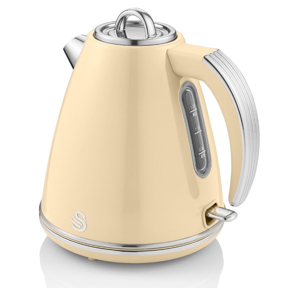 Swan Retro Cream Jug Kettle, Slice Toaster 6L Digital Air Fryer