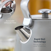 Swan Retro Revive Grey Stovetop Kettle Toaster Microwave Breadbin Canisters Set7